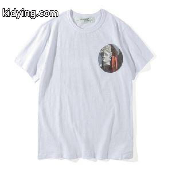 絵画をプリントされたOff-WhiteオフホワイトTシャツ激安CARAVAGGIO S/S TEE 0MAA002S1818メンズのトップスのクルーネック半袖Tシャツコピー-1