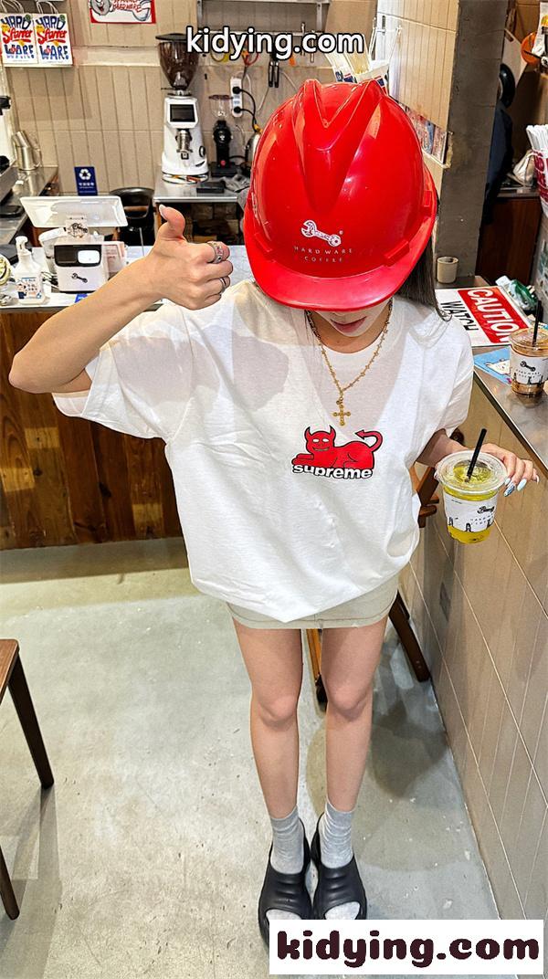 ブラック 半袖Tシャツ Supreme デビルロゴ シュプリーム コピー クルーネック ストリートトップス-6