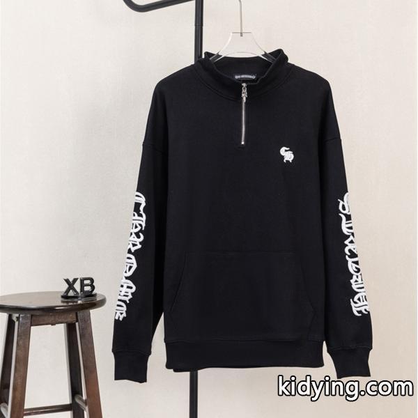 希少 ブラック 袖文字刺繍 小ロゴ しっかり防寒 秋冬入手困難 クロムハーツ スーパーコピー Chrome Hearts パーカー-0