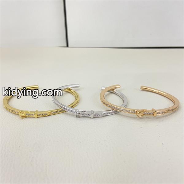 ダイヤ調ベルトバックル 3 色展開 HERMES エルメス 偽物 ブレスレット 高品質アクセサリー-2