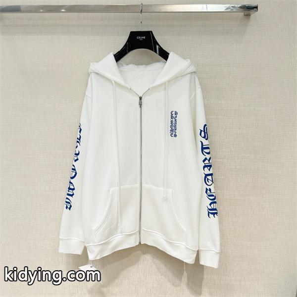 洗練ロゴ刺繍 ジップパーカー 軽量素材 デイリー万能 クロムハーツ Chrome Hearts コピー-0