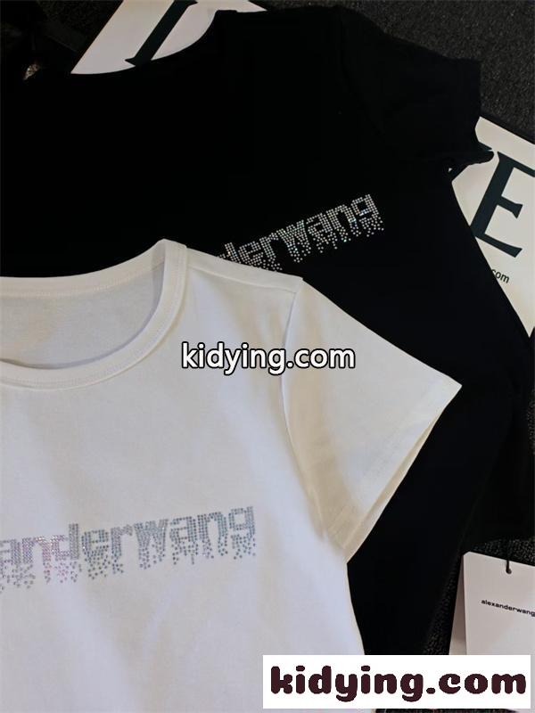 Alexander wang 半袖Tシャツ ロゴプリント アレキサンダーワン コピー スリムフィット ストリート 夏定番-4