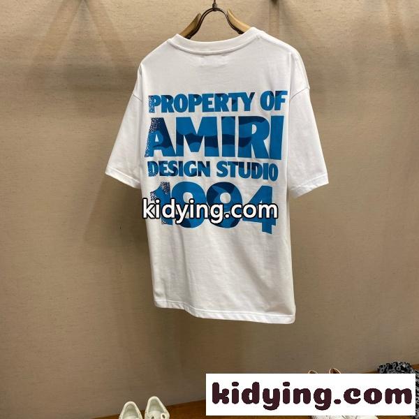 AMIRI アミリ 2026新作 バックロゴプリント 半袖Tシャツ ヘビーウェイト コットン オーバーサイズ ユニセックス-2