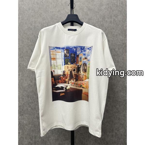 1ABY43プリンテッドコットンTシャツヴィトン スーパーコピー LOUIS VUITTON 安心品質仕上がり セール ストリート 伸びにくい 品質tシャツ-0