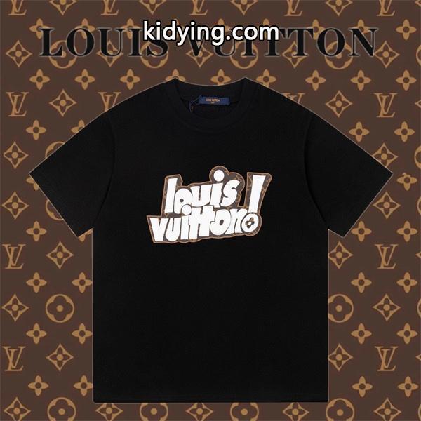 ヴィトン t シャツ コピー 通販 Louis Vuittonレトロなパターン 触りの良いサラりゆったり快適 ブル-0
