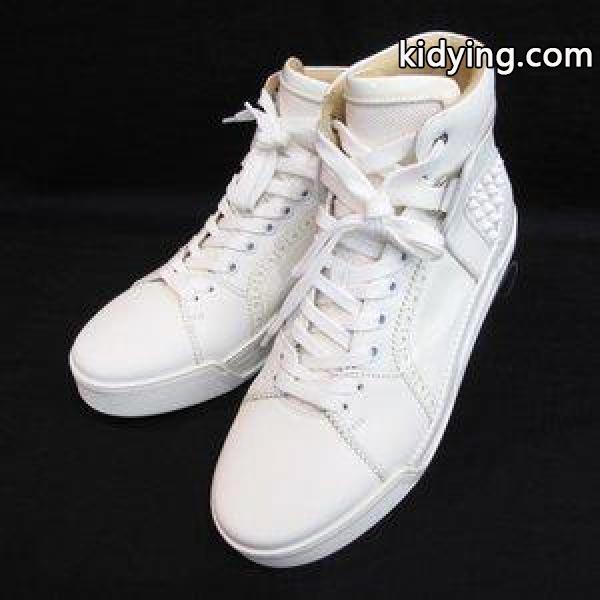 美品 ChristianLouboutin ルブタン Loubikick ハイカット スニーカー スパイク スタッズ レザー 白 ホワイト 30959942 405 255 メンズ シューズ【Ceやしろ店】 :ya4552:ココロード - 通販ショッピング-0