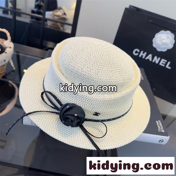 レディース ハット CHANEL 上品 エレガント 軽量 通気性 つば広 日よけ おしゃれ シャネル 偽物-6