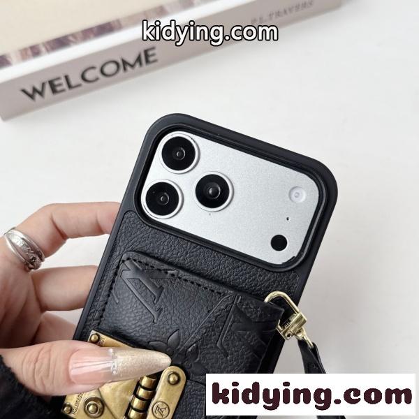 2026新作 Louis Vuitton 激安 ルイヴィトン iPhone17 ケース カード収納 ショルダーストラップ付き ロックデザイン スマホケース 人気アイテム-9