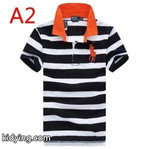 モードな雰囲気Polo Ralph Laurenポロ ラルフローレン激安ストライプHOT大得価メンズビジネス用ポロ半袖メンズTシャツ-1