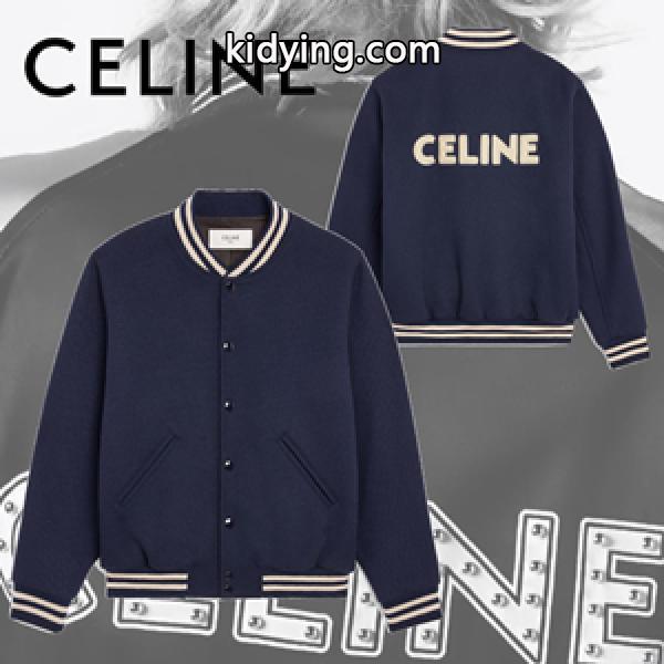 2021-22AW人気新作の速報 MONOCHROMS CELINEセリーヌ偽物 ジャケット テディロゴ ユニセックス-0