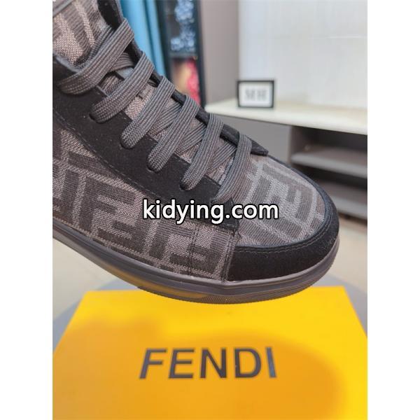 FENDI フェンディ 激安 メンズ ハイカット スニーカー FF柄 レザー シューズ カジュアル 人気 モデル おしゃれ 高級感-4