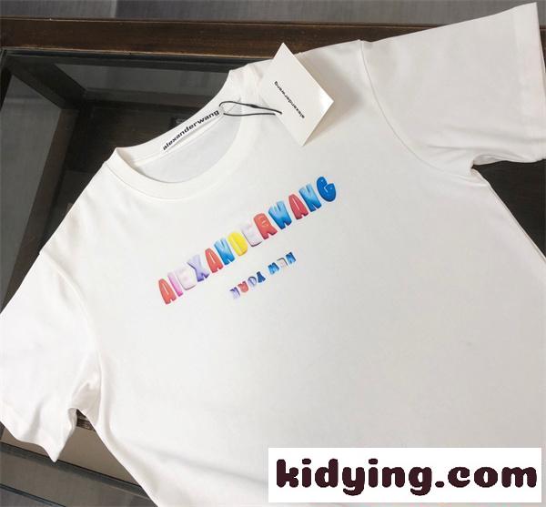 アレキサンダーワン コピー 半袖Tシャツ カラーロゴデザイン シンプル清潔感 夏カジュアル Alexander wang-3