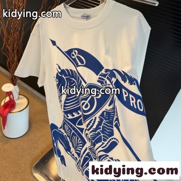 BURBERRY コピー バーバリー コピー ナイトグラフィックプリント 半袖Tシャツ オーバーサイズ クルーネック コットン トレンド 人気 新作-1