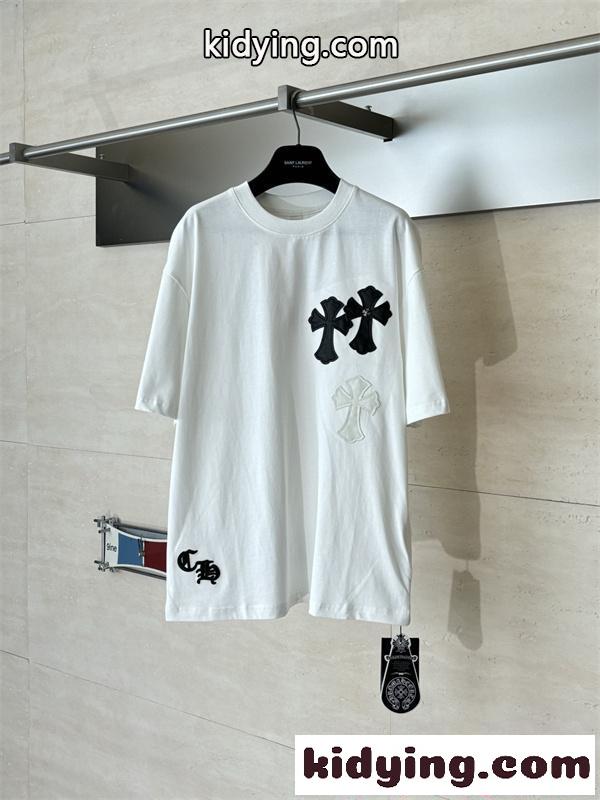 Chrome Hearts  ホワイト ブラック クロスクロムハーツ スーパー コピー  Tシャツ 胸ポケット付き カジュアル モード-5
