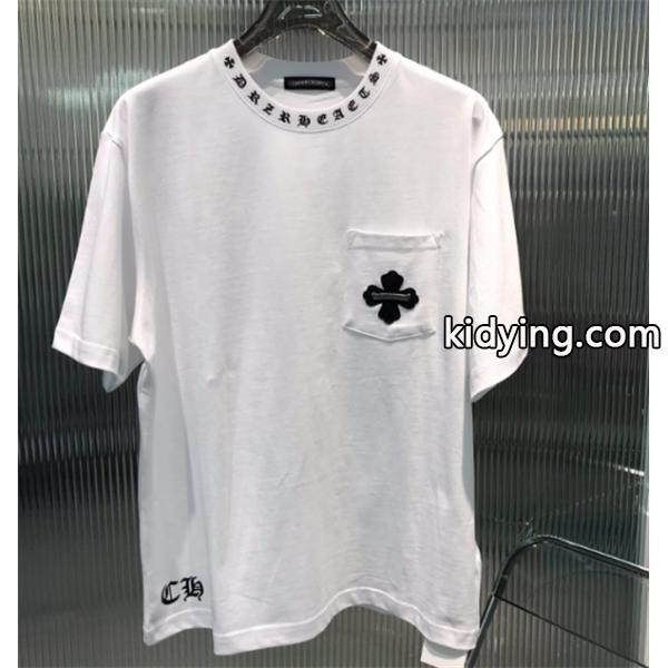 人気セール定番のCHROME HEARTS クロムハーツ バック CHロゴ プリント メンズ半袖Tシャツ カットソー 白 黒_CHROME HEARTS クロムハーツ_ブランド コピー 激安(日本最大級)-0