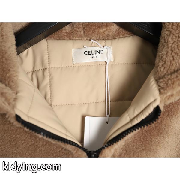CELINE セリーヌ コピー 希少 上質ウォームタッチ 立体シルエット ジャケット-5
