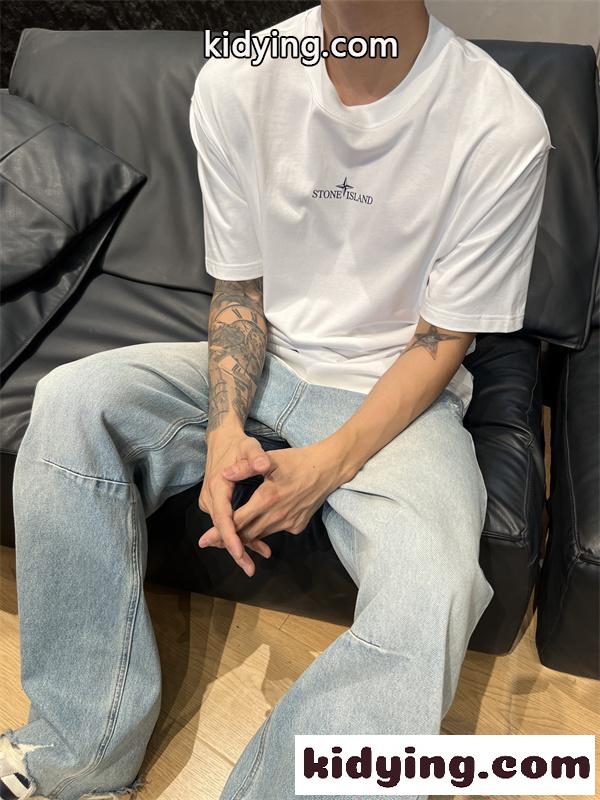 2026新作 Tシャツ 半袖 ロゴT ブラック シンプル STONE ISLAND ストーンアイランド コピー-2