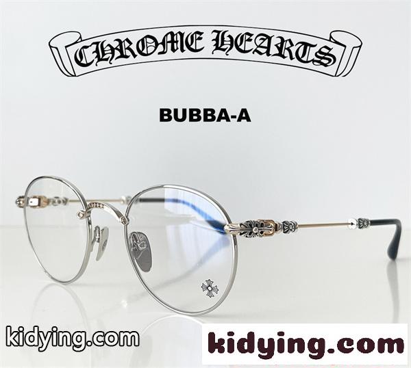 クロムハーツ Chrome Hearts BUBBA-A コピー メガネ フレーム ラウンド 細フレーム シルバー ゴールド装飾 クラシック 知的デザイン-1