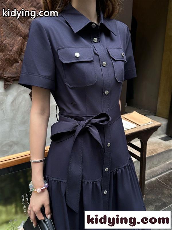 上質フェミニン ティアードロングワンピース 軽やか素材 DIOR ディオール コピー ワンピース きれいめスタイル 都会的モード感-5