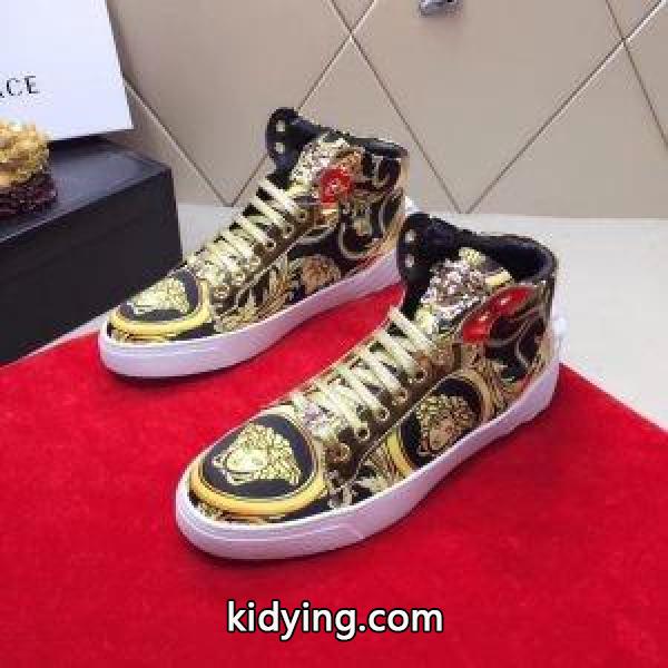 2色可選 高品質で綺麗ハイトップシューズ ゴージャス感あふれる ヴェルサーチVERSACE 魅力の_ヴェルサーチ VERSACE_ブランド コピー 激安(日本最大級)-1