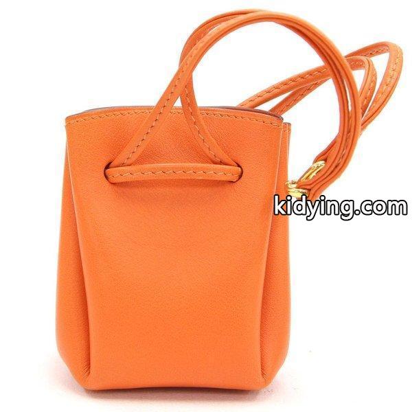 エルメス ポーチ ヴェスパポーチ オレンジ ヴォーガリバー レザー 巾着 ミニ ジュエリー 小物入れ HERMES 通販 ショッピング-0