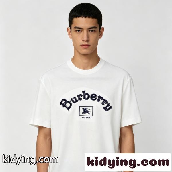 BURBERRY コピー バーバリー コピー アーチロゴ刺繍Tシャツ ホースマーク 半袖カットソー 人気 定番-5