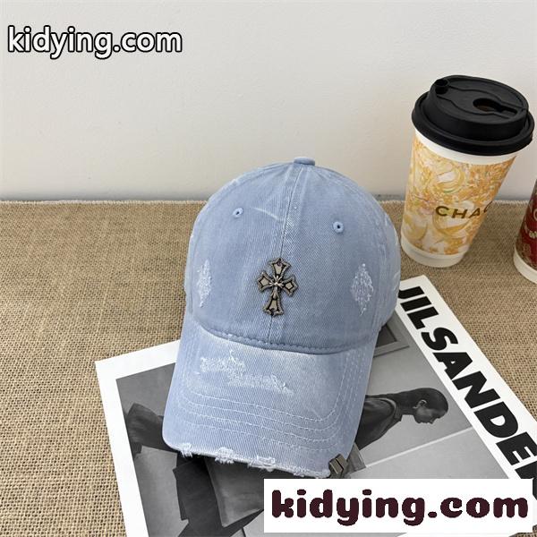 イエロー ダメージキャップ Chrome Hearts クロムハーツ コピー クロス刺繍 ベースボールキャップ カーブブリム ヴィンテージ加工-6