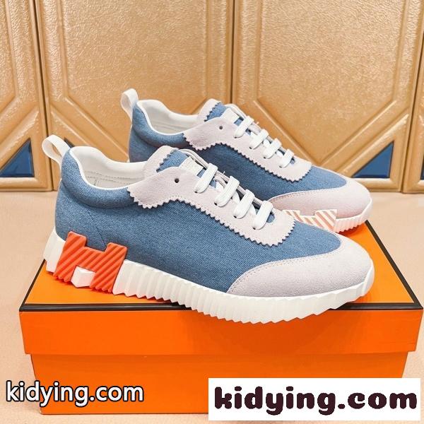 HERMES コピー エルメス コピー デニム調ローカットスニーカー 軽量ソール 快適歩行 洗練カジュアル-0