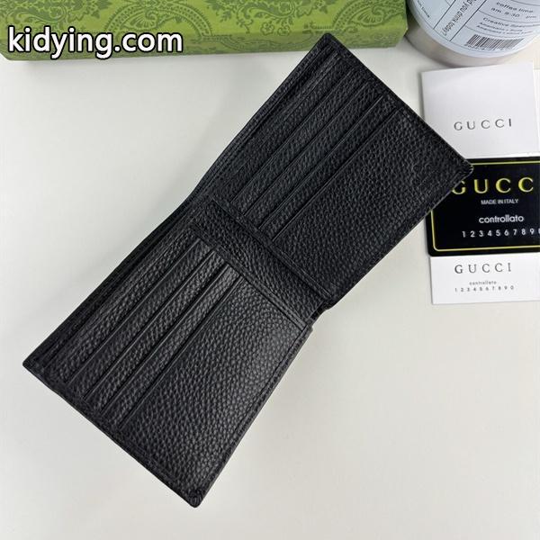 グッチ スーパーコピー 二つ折り財布 ブラックレザー ゴールドGGロゴ 上品 洗練 高級 デザイン GUCCI-1