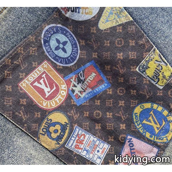 LOUIS VUITTON ルイヴィトン コピー 2025秋冬・グレーデニム パッチワーク風 デザインパンツ 要チェック-6