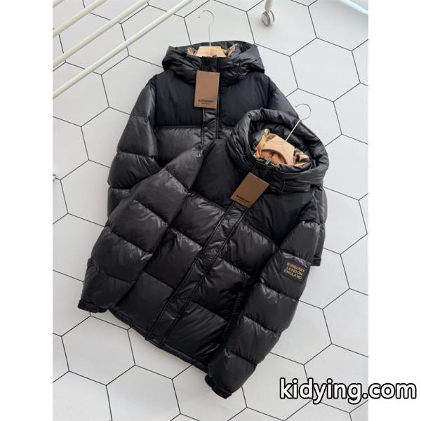 2025秋冬 ブラック 人気爆増 防寒ボリューム ダウンジャケット BURBERRY バーバリー 偽物-1