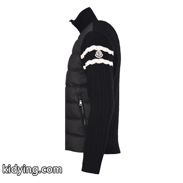 MONCLER モンクレール コピー 入手困難 ブラック ニット ダウンジャケット レイヤード-1