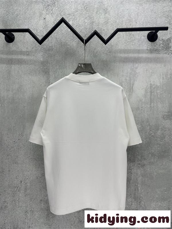 バレンシアガ コピー 半袖Tシャツ ワイドフィット ブラック ホワイト 片面プリント 縦配置 Balenciaga シンプル-5