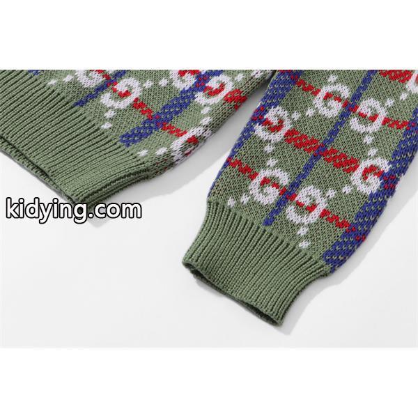 希少 入手困難 GUCCI GGチェック ニット グリーン グッチ コピー-8