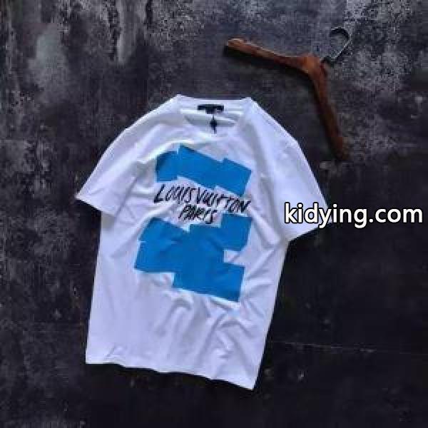 大人気販売中！LOUIS VUITTONルイヴィトンコピー男女兼用のプリントされたトップスクルーネック半袖Tシャツ-3