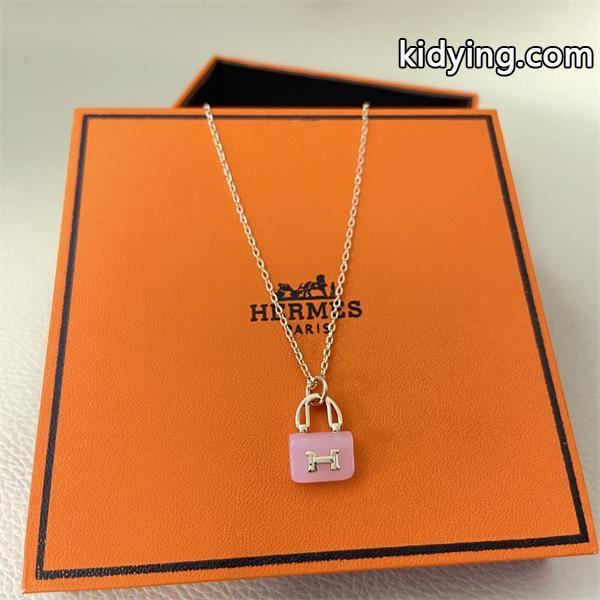 ピンクエナメルバッグ H エルメス スーパーコピー HERMES ネックレス 高品質アクセサリー-1