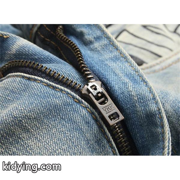 ドルチェ & ガッバーナ DOLCE & GABBANA コピー 秋冬 お洒落 ライトブルー チェッカーボード腰頭 デニムパンツ-7