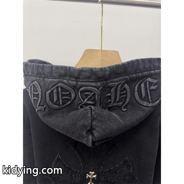 Chrome Hearts クロムハーツ 新作シーズン限定 ブラック ヴィンテージ クロス刺繍デザイン 偽物 パーカー 裏起毛-3