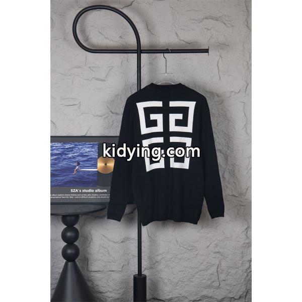 ブラック ホワイトロゴ ニット円领 トップス ジバンシー GIVENCHY 偽物 2025秋冬対応 トレンド-4