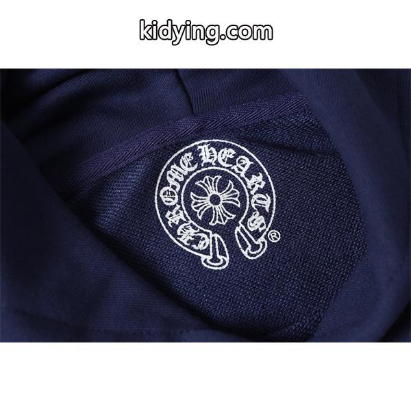 新登場 ネイビー × イエロークロス 本格派 温か素材 2025秋冬準備 クロムハーツ スーパーコピー Chrome Hearts パーカー-3