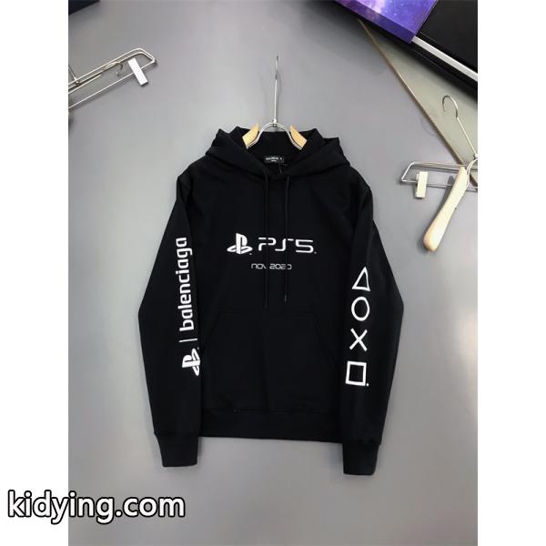 バレンシアガ 偽物 パーカー PS5 コラボ風デザイン 長袖 フーディ ストリート カジュアル BALENCIAGA-0