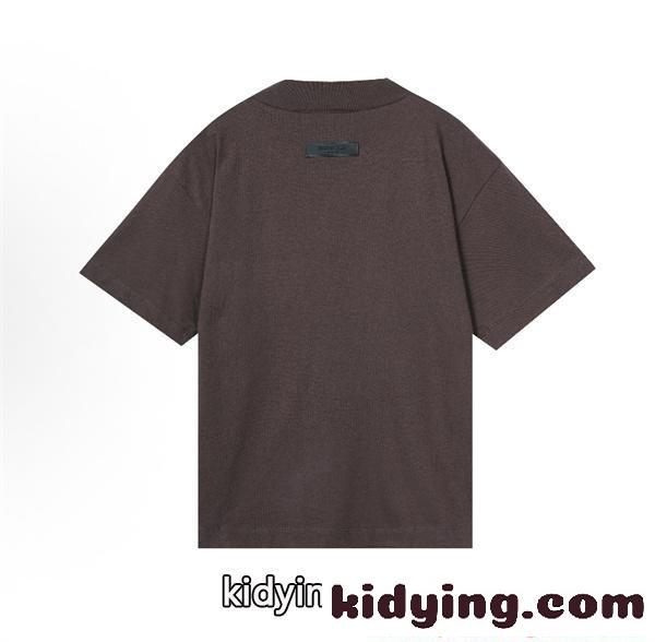 ESSENTIALS 半袖Tシャツ ブラウン シンプル エッセンシャルズ コピー 上品 無地見え モード 大人カジュアル-1