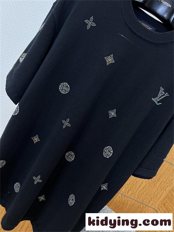 ライトブルー メッシュジャージー ルイヴィトンコピー フォトプリント 半袖 ビッグシルエット Louis Vuitton-5