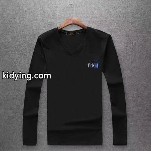 限定セール低価幅広い世代人気フェンディ tシャツ メンズブランド激安サイジングメンズ用スリムおすすめ長袖Tシャツ-3