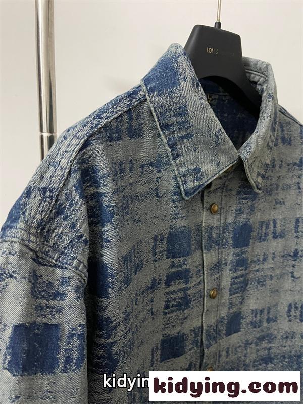 2026大人気ルイビトンコピーLOUIS VUITTON☆☆1AJC88デニム ショートスリーブシャツ-5