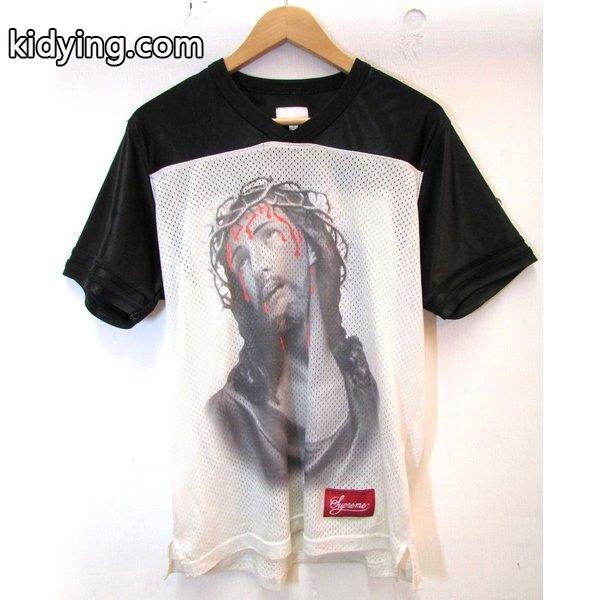 SUPREME/シュプリーム 14SS Jesus Football Top ジーザスフットボールトップ メッシュフットボール Tシャツ ブラック 通販-0