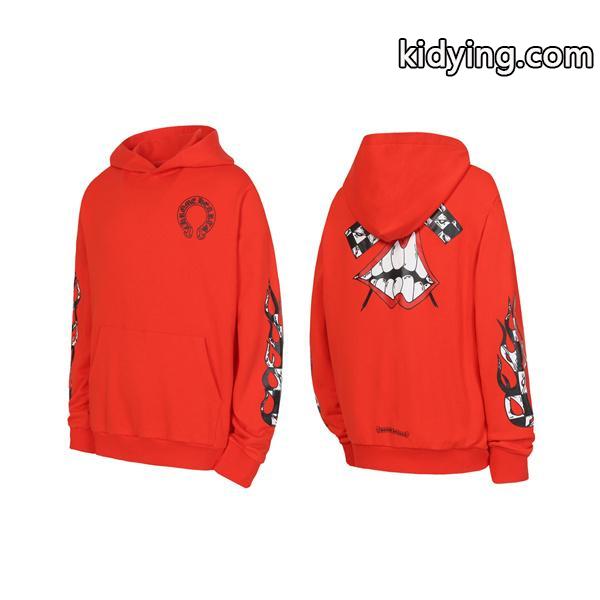 クロムハーツ コピー Chrome Hearts プルオーバーパーカー 話題沸騰！レッド × ブラック おすすめ 冬仕様-0