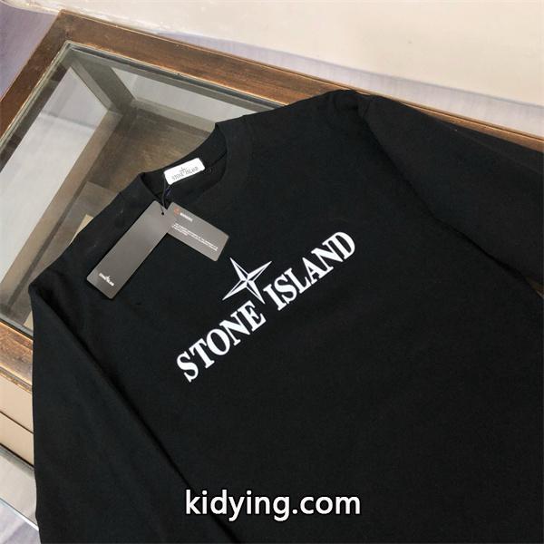 ストーンアイランド コピー パーカー 人気 シンプルロゴ 上質 ブラック おしゃれ STONE ISLAND-3