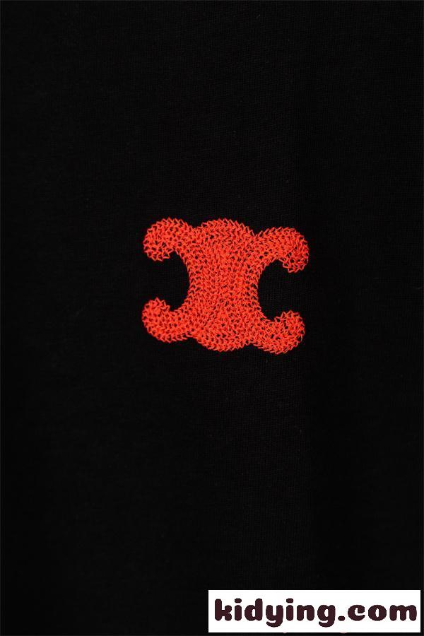 人気 ホワイト ミニロゴ刺繍 清潔感 定番 CELINE セリーヌ コピー 半袖Tシャツ-9