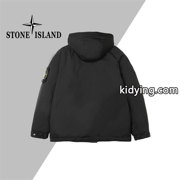 ブラック 高耐久素材 防風強化 ハイスペックフーデッド ダウンジャケット STONE ISLAND ストーンアイランド コピー-4